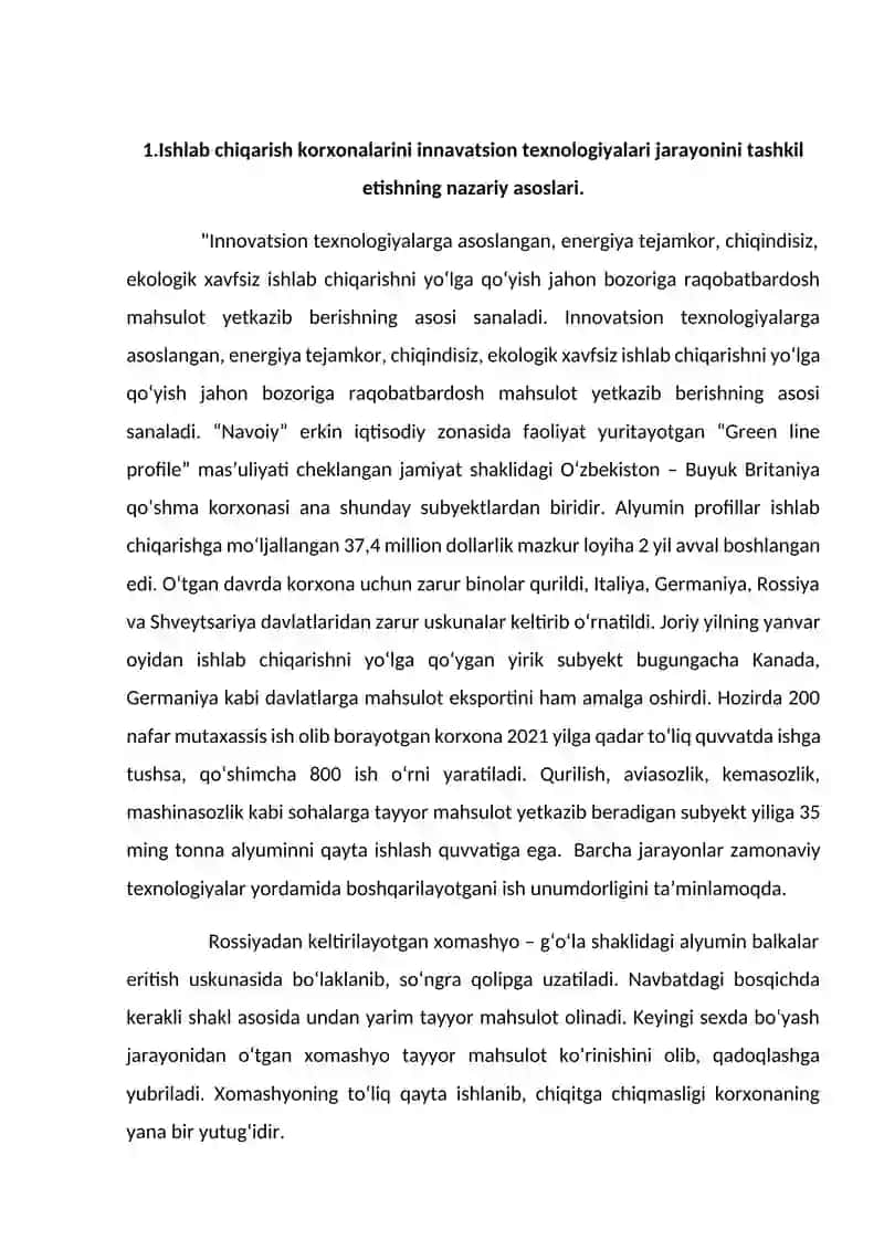 ISHLAB CHIQARISHNING TEXNIK VA IQTISODIY SAMARADORLIGINI BAHOLASH KURS ISHI 4