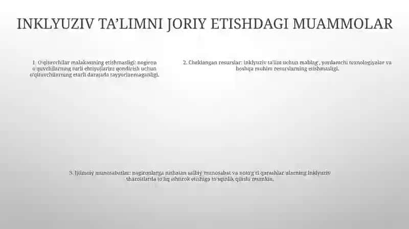 Turli YoʻNalishdagi Ilmiy Tadqiqotlarda Inklyuziv TaʼLim Muammolarini OʻRganish 4