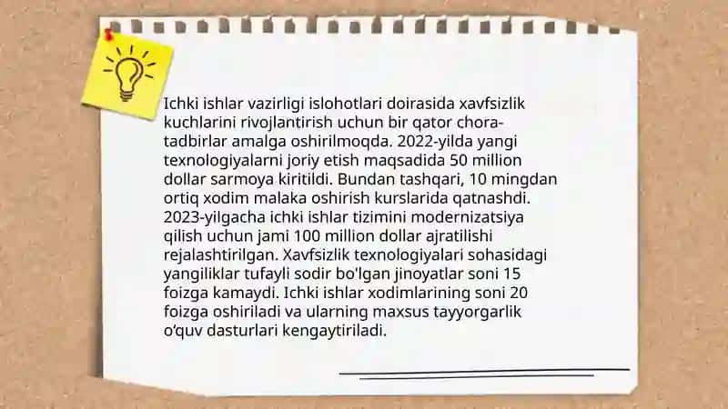 Ôzbekistonda qurolli kuchlari ichki ishlari va davlat xavfszlik favqulotda vaziyatlar xuzmatlari tizimidagi islohat 4