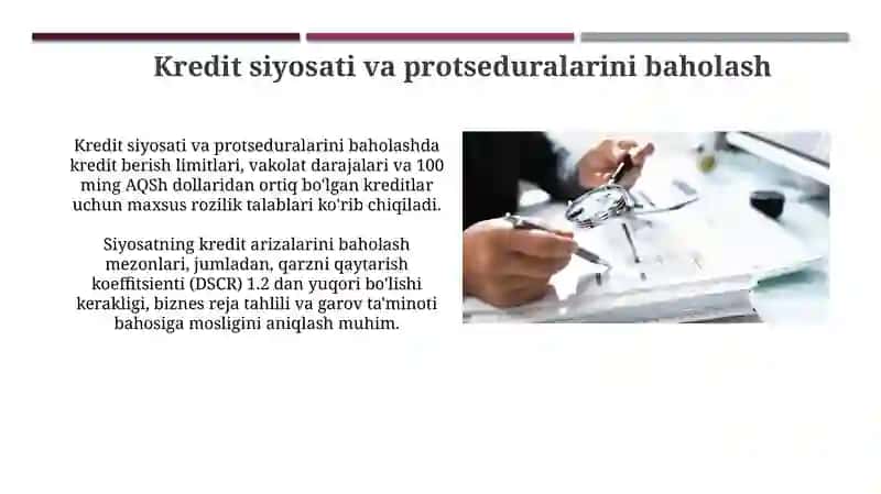 Kredit operatsiyalarini rasmiylashtirish va hisobgaolish auditi 4