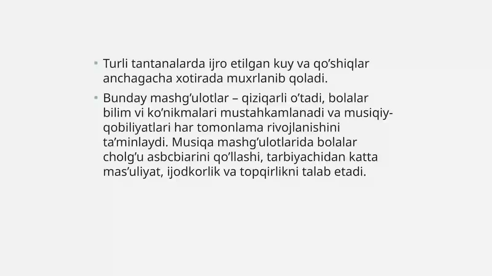 Bolalar cholg’u asboblarida ijroga o’rgatish 4