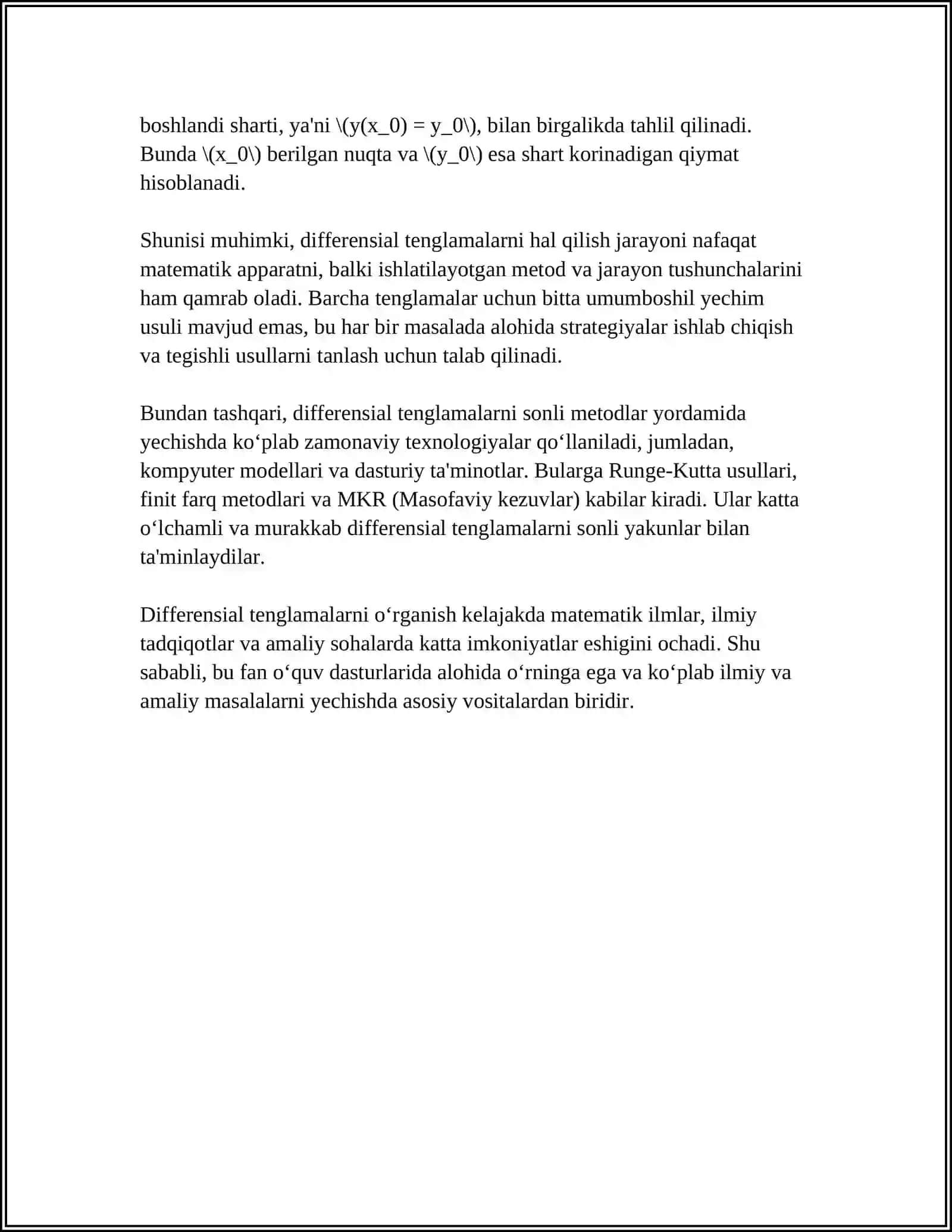 BIR JINSLI TENGLAMALAR SISTEMASINI YECHISH USULLARI 4
