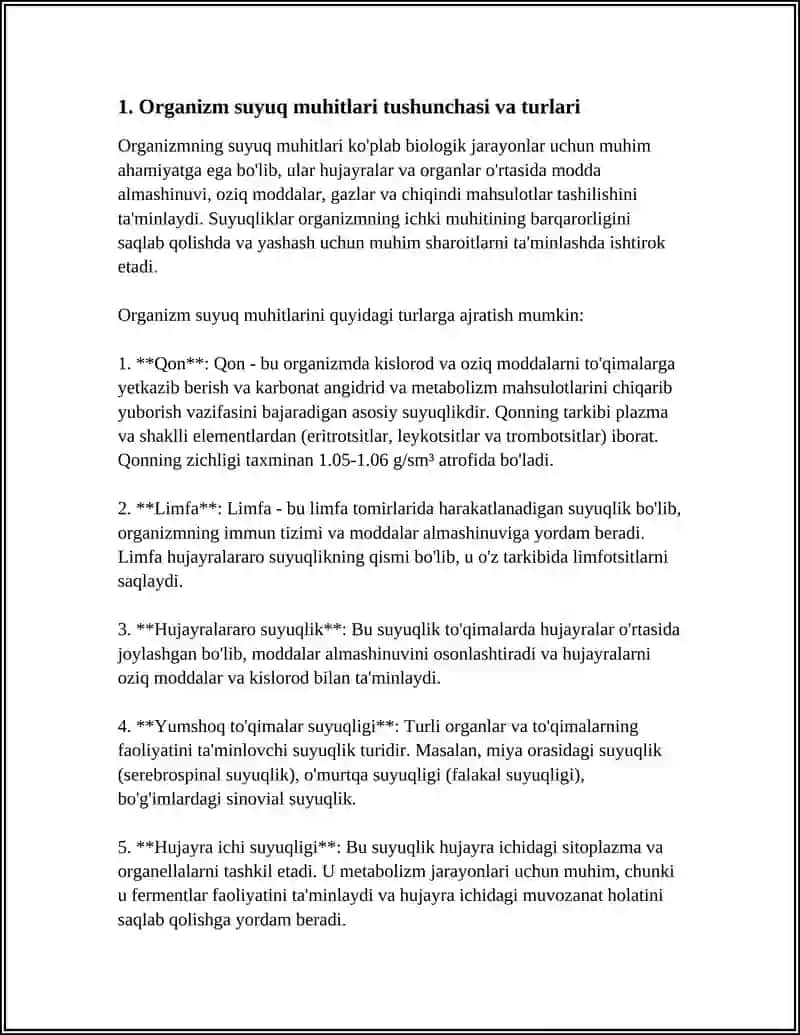 Organizm suyuq muhitlari ziçligini aniqlash 4