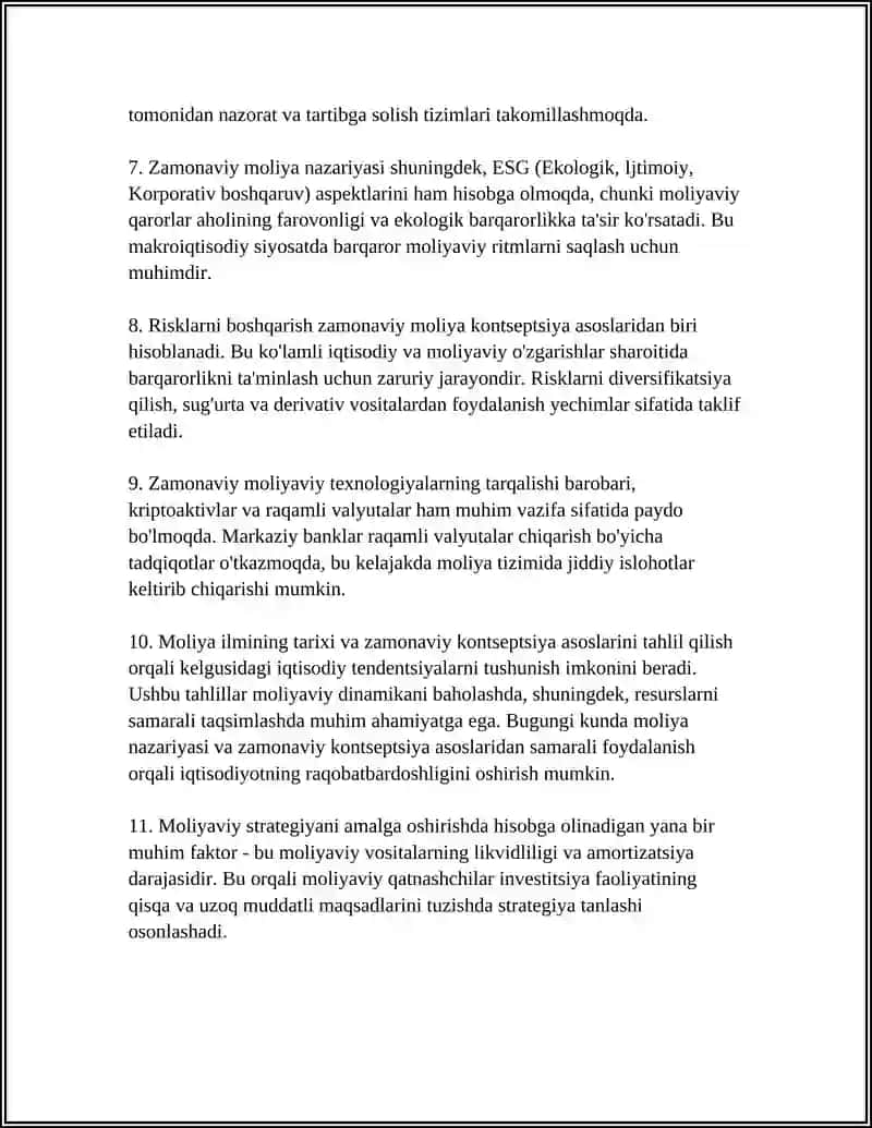 FINANSNING ZAMONAVIY KONSEPSIYALARI VA ULARNING HOZIRGI ZAMON XUSUSIYATLARI 4