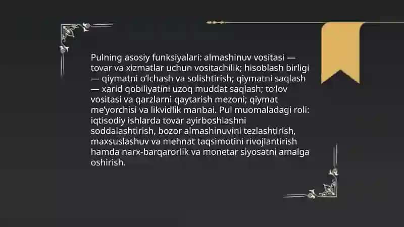 Pul muomalasi 4