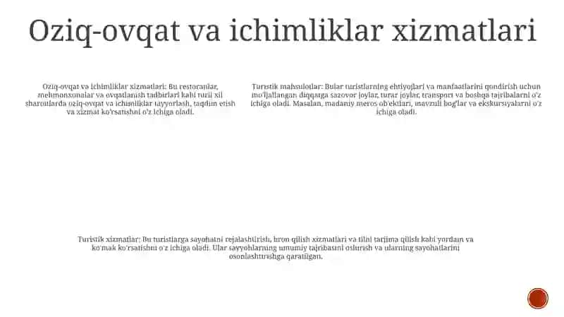 Turizim Sohasidagi Mahsulotlar Va Xizmatlar 4