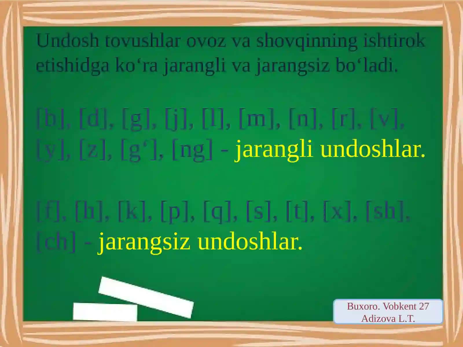 Jarangli va jarangsiz undoshlar (50-53-mashqlar) 4