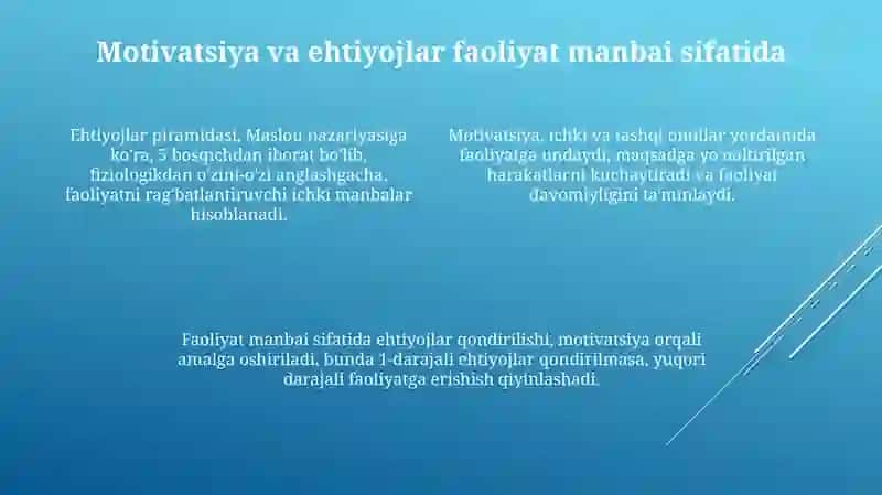 Faoliyatning psixologik talqini 4