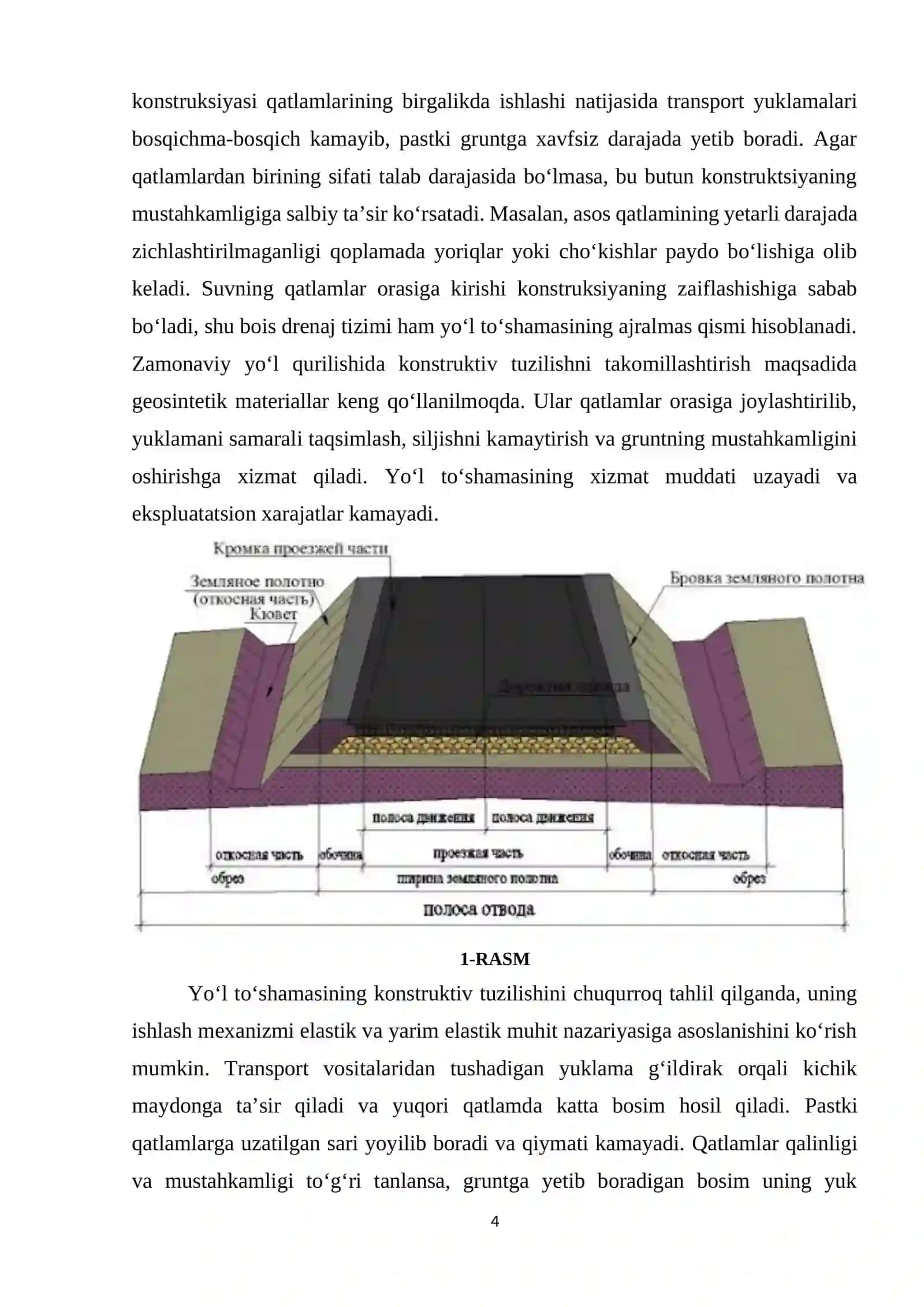 Yo'l to'shamasini mustahkamligini oshirishda har xil sintetik setkalar va boshqa materiallarni qo'llash 4