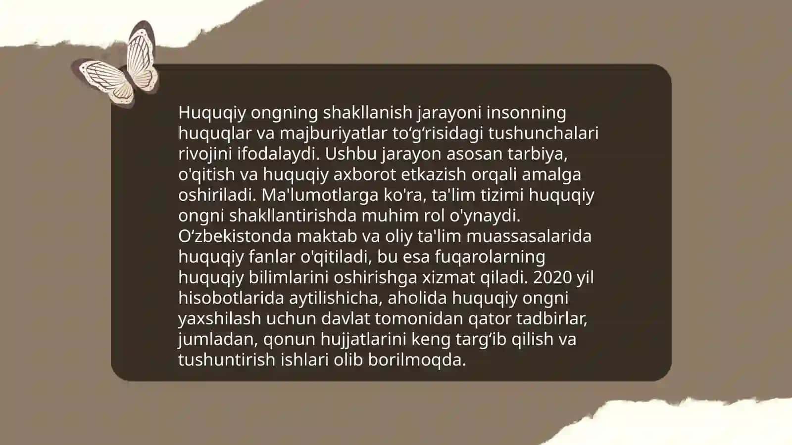 Huquqiy Ong va Madaniyat Prezentatsiya 4