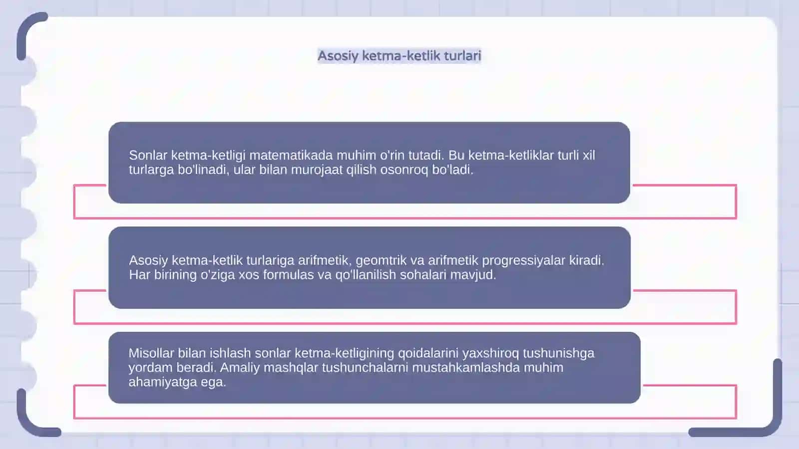 Sonlar ketma ketligiga doir misollar ishlash 4