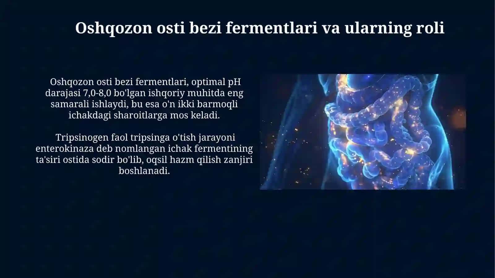 Oqsillarni oshqozon-ichak yo’lida ferment ta’sirida parchalanishi 4