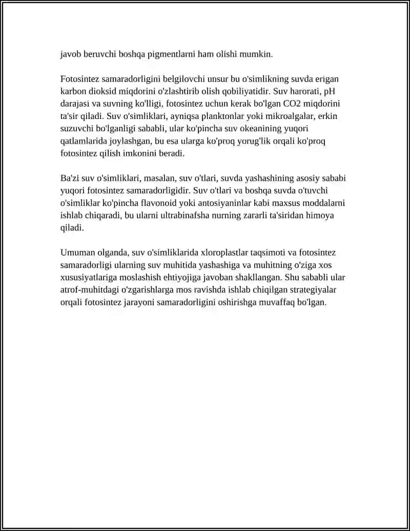 SUV O'SIMLIKLARINIG FOTOSINTEZ JARAYONIDAGI XUSUSIYATLARI 4