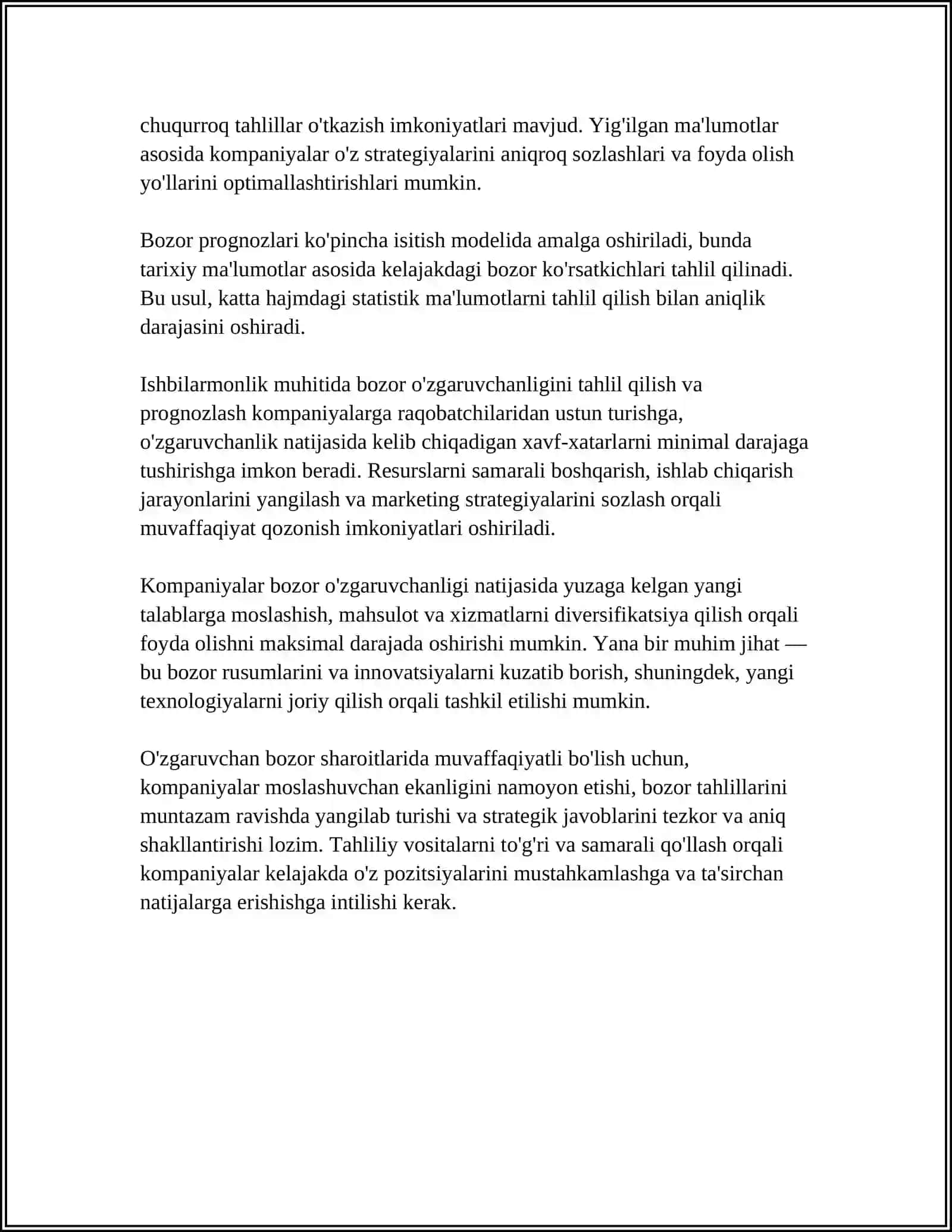 O'ZGARUVCHAN ISHBILARMONLIK MUHITIDA TAVAKKAL QILISH VA FOYDA OLISH 4