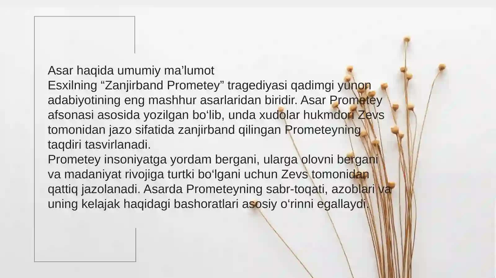 "Zanjirband Prometey" asari haqida 4