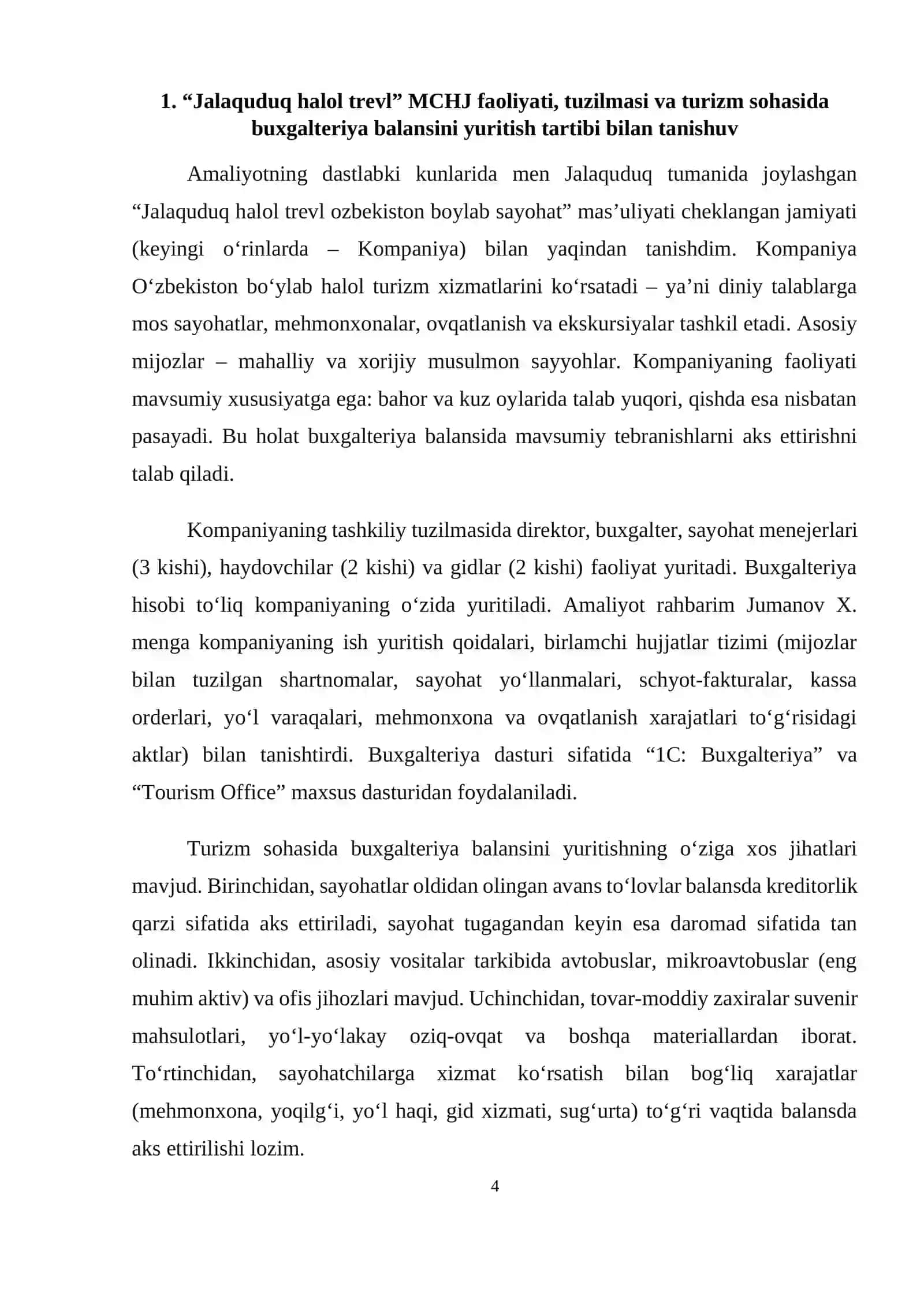 JALAQUDUQ HALOL TREVL. boʻyicha amaliyot hisoboti. 4