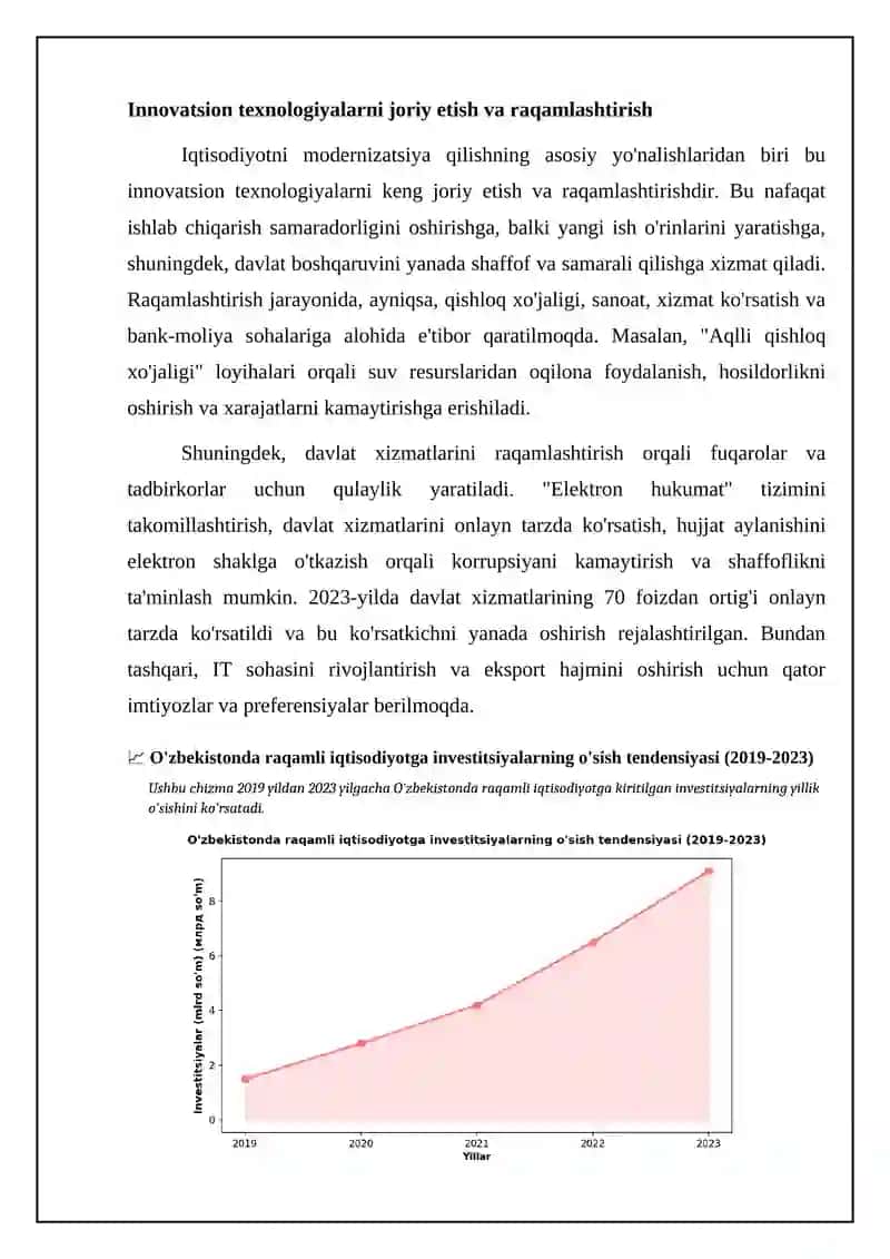 O‘zbekistonda iqtisodiyotni modernizatsiyalashning ustuvor yunalishlari 4