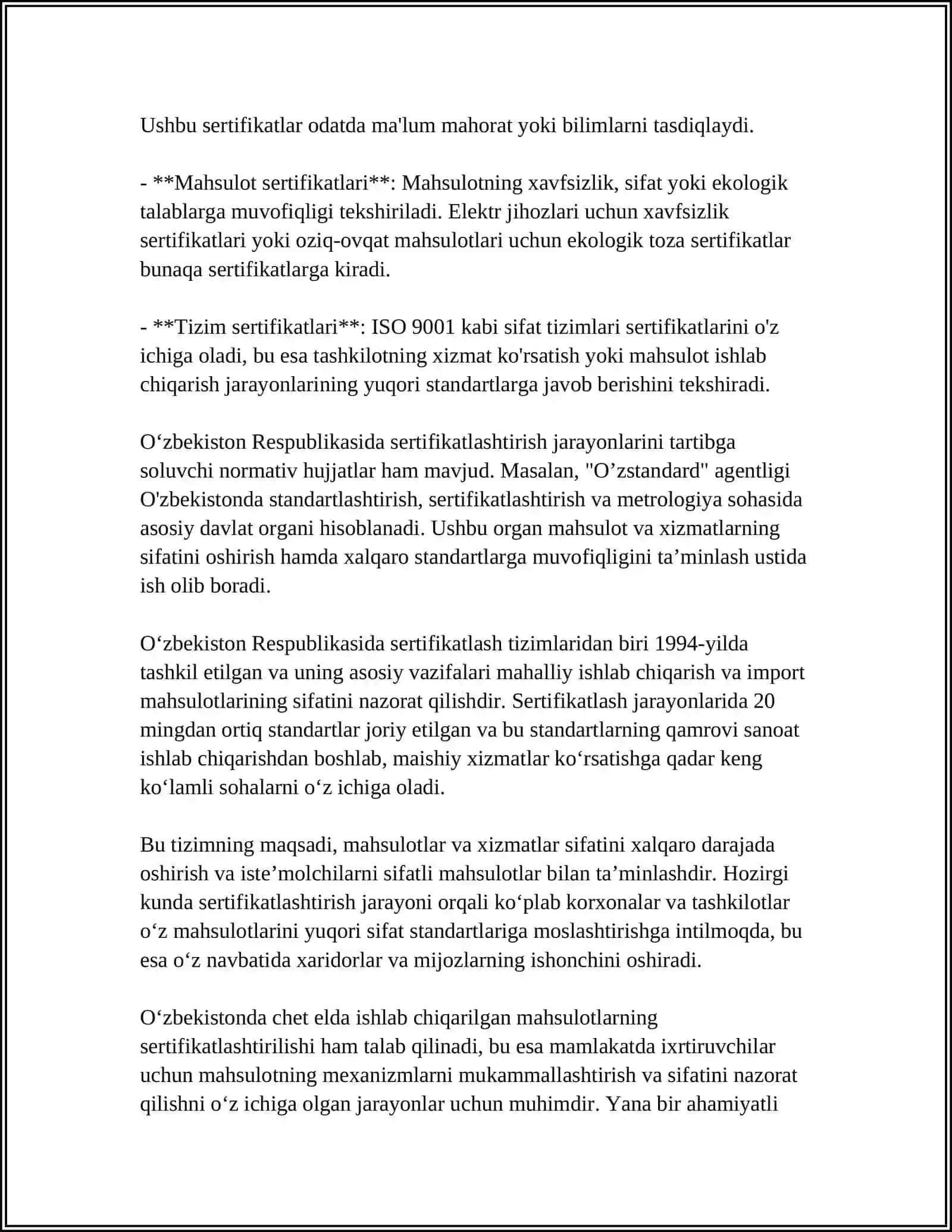 SERTIFIKATLASHTIRISH ASOSIY MAʼLUMOTLAR XALQARO SERTIFIKATLASHTIRISH TASHKILOTLARI 4