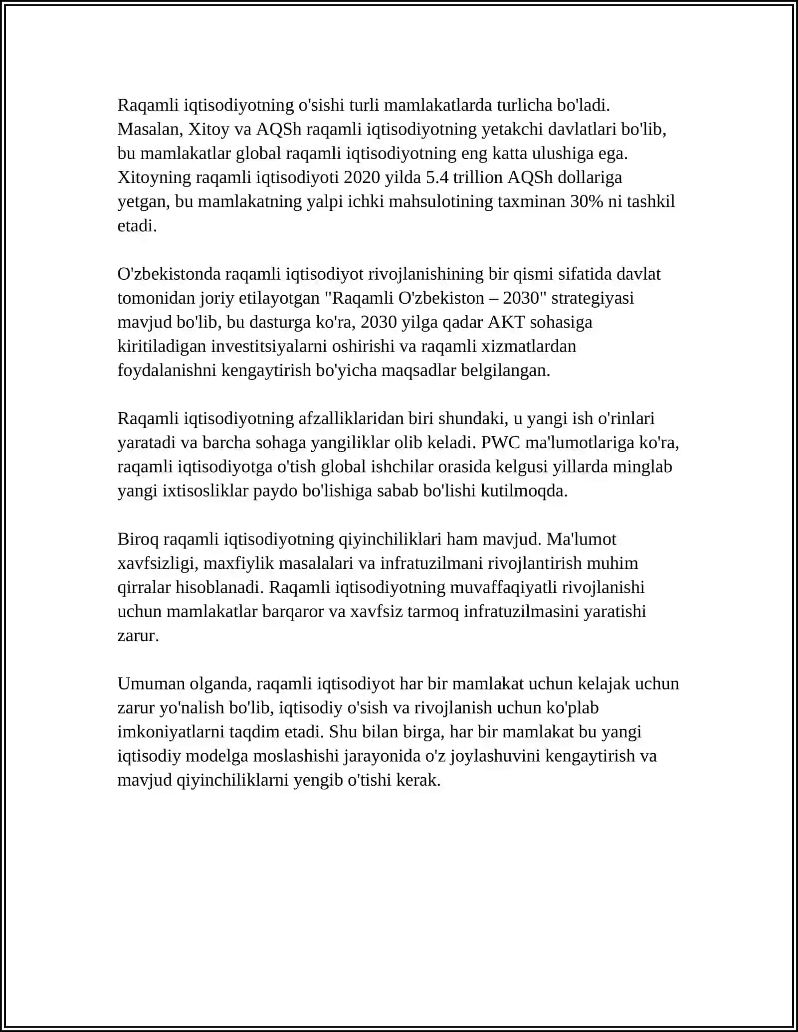 IQTISODIYOTNI RAQAMLASHTIRISH XUSUSIYATLARI 4