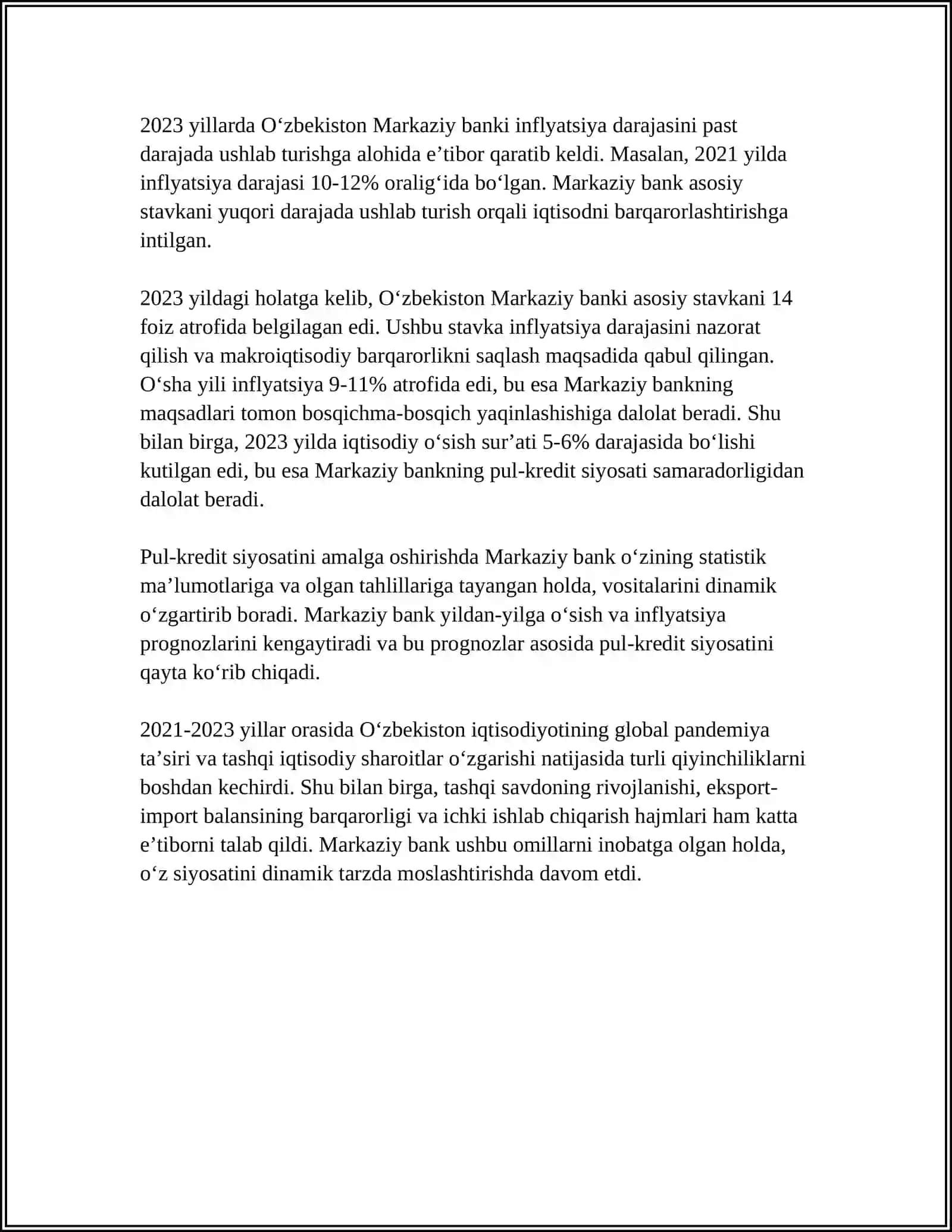 DAVLATNING MONITAR SIYOSATINI MAKROIQTISODIY MODELLASHTIRISH 4
