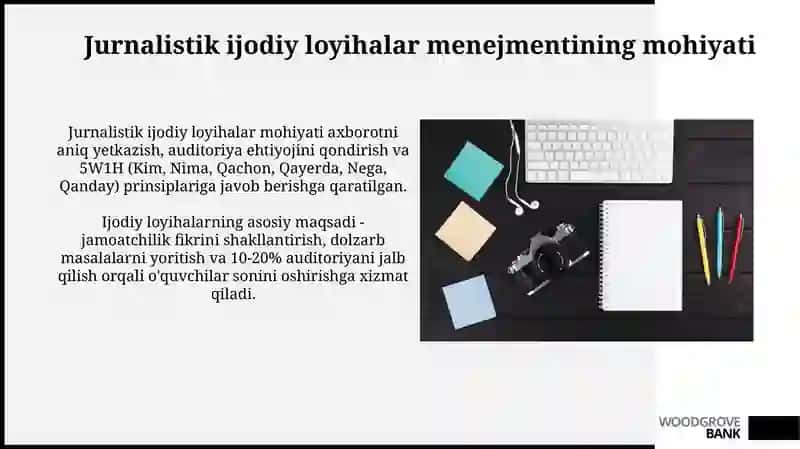Ijodiy jurnalistika loyihalarini boshqarishning o'ziga xos usullari 4