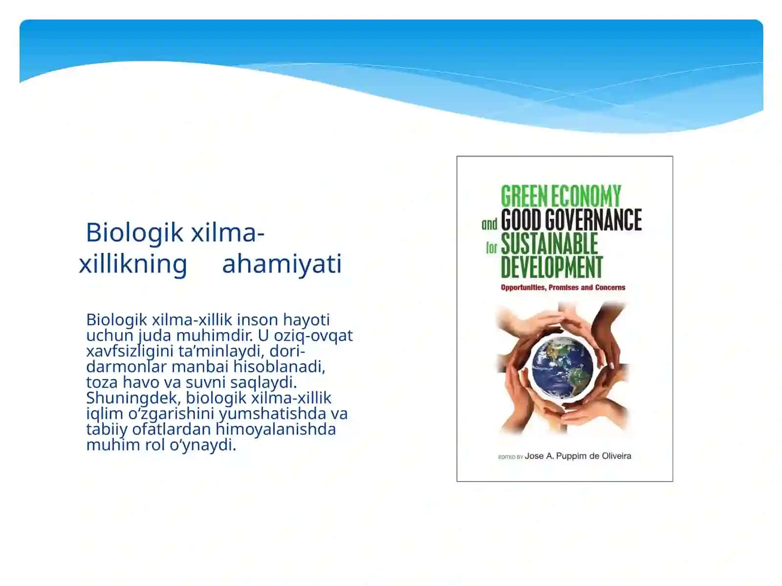 BIOLOGIK XILMA-XILLIK VA YASHIL IQTISODIYOT 4