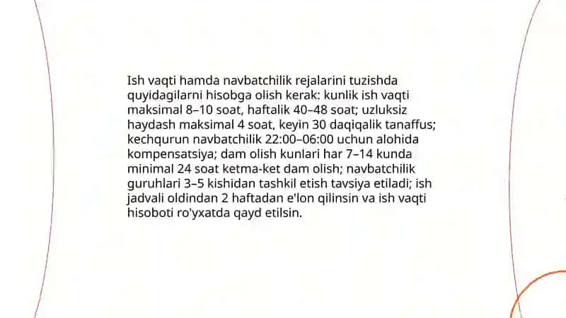 Haydovchi ish va dam olishini tashkil etish 4
