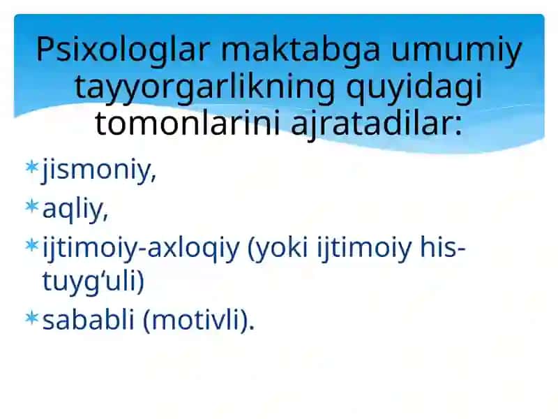 BOLALARNI MAKTAB TA’LIMIGA TAYYORLASH 4