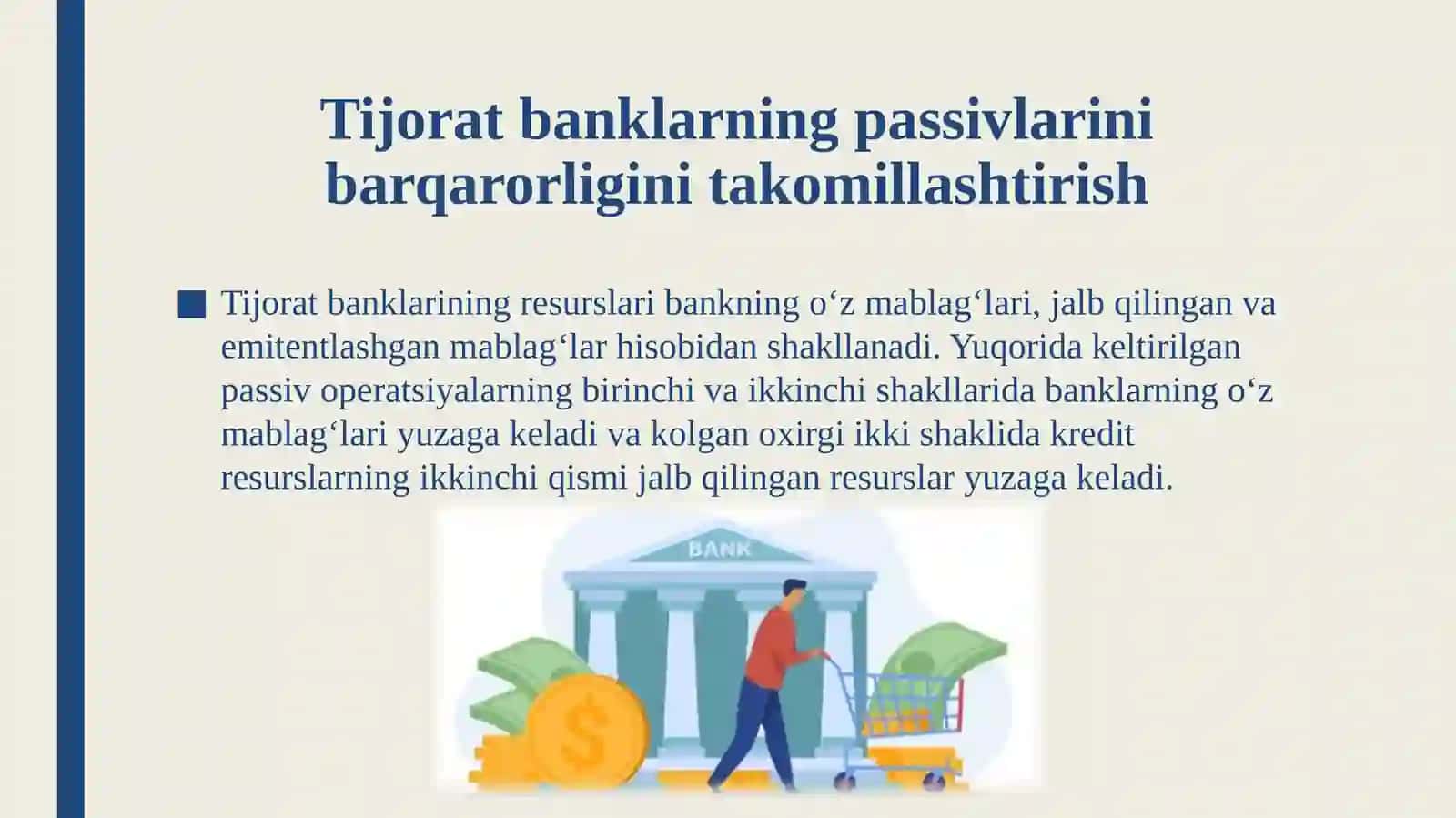 Tijorat banklarining passivlarini barqarorligini takomillashtirish yo’llari 4