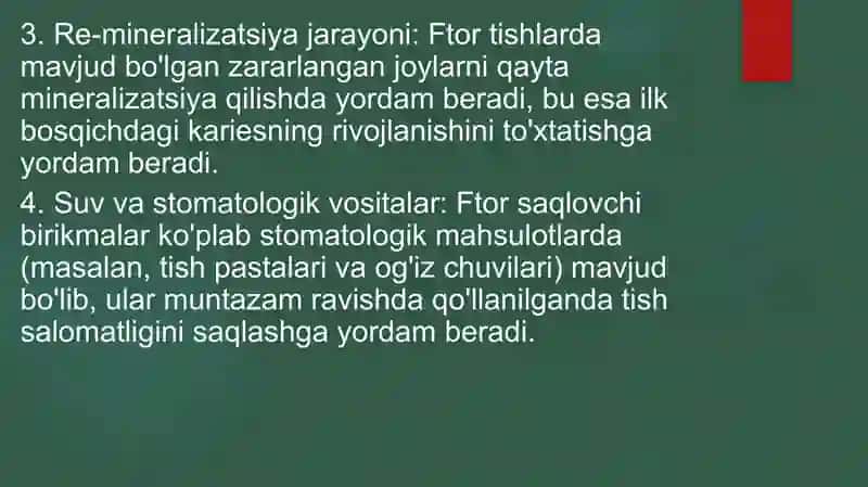 Karies profilaktikasi-ftor saqlovchi birikmalar 4