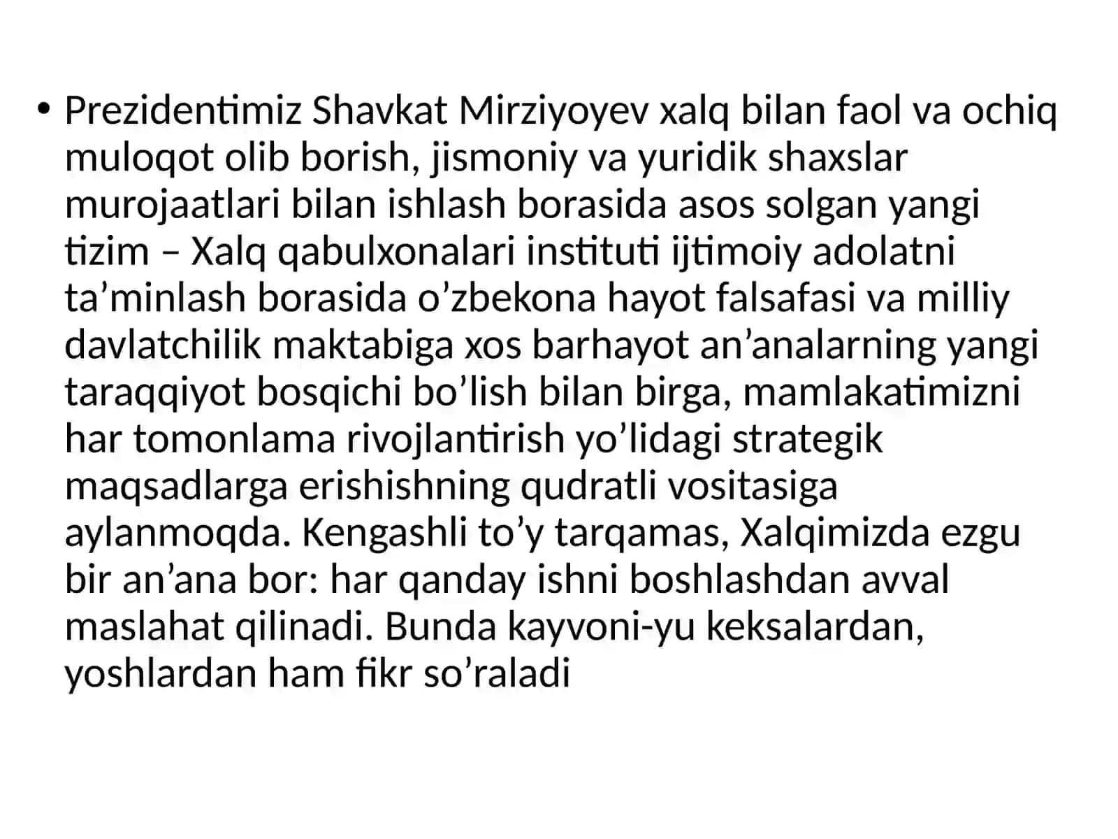 O'zbekistonni rivojlantirish strategiyasi, fuqarolik jamiyati fanidan tayyorlagan Mustaqil Ishi 4