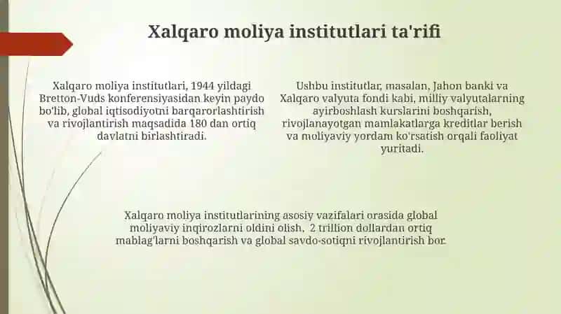 Xalqaro moliya institutlari 4