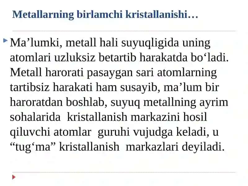Metallarning kristallanishi 4