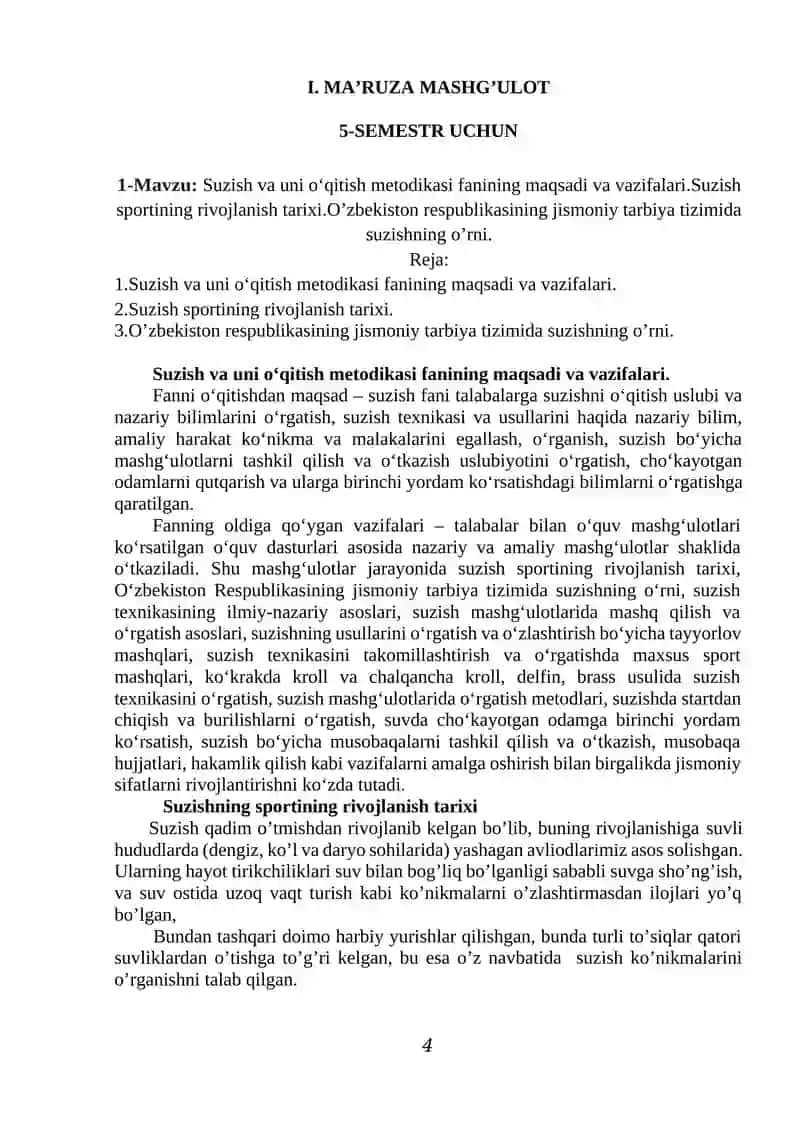 SUZISH VA UNI O‘QITISH METODIKASI 4
