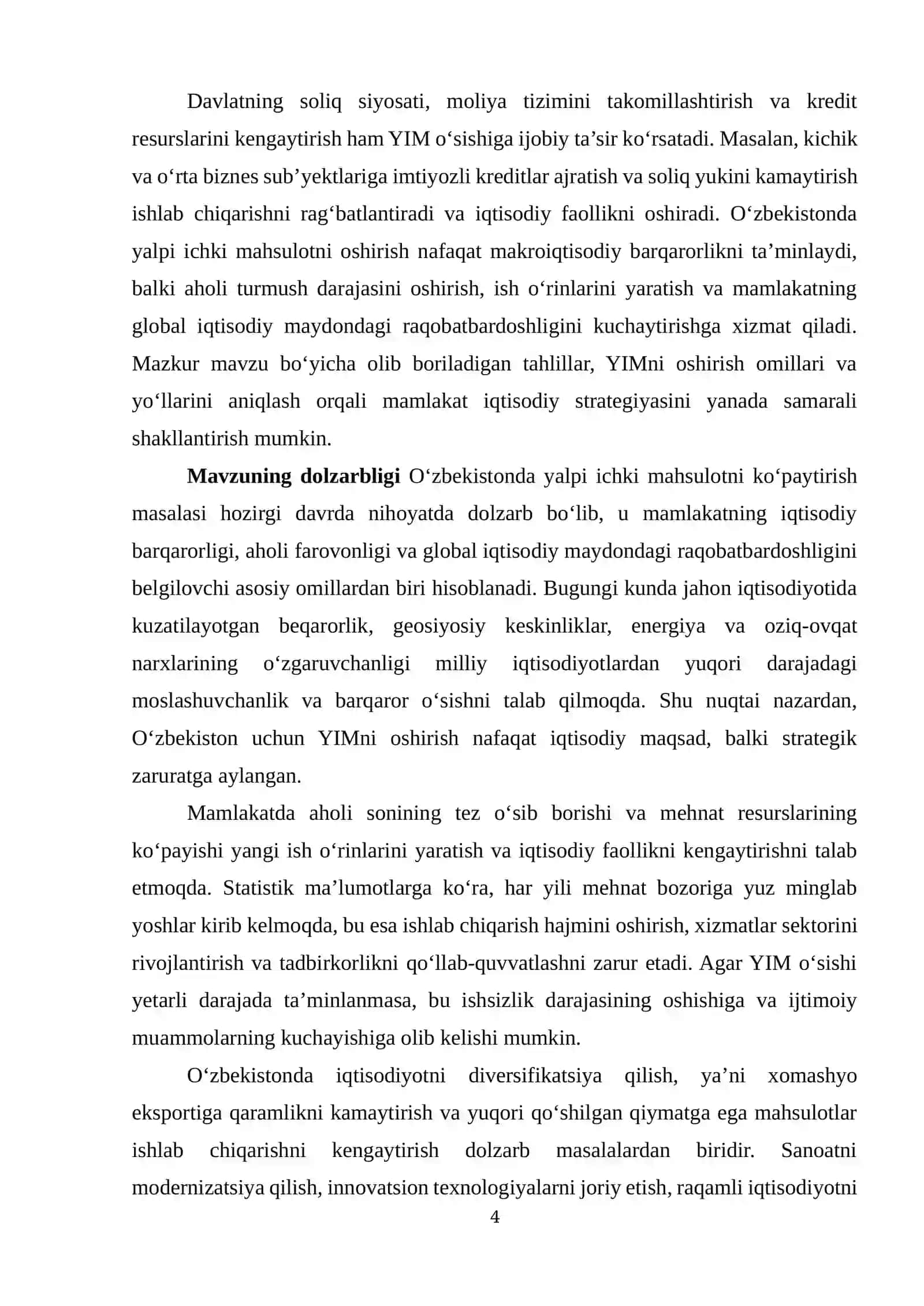 O‘zbekistonda yalpi ichki mahsulotni ko’paytirish omillari va yo’llari 4