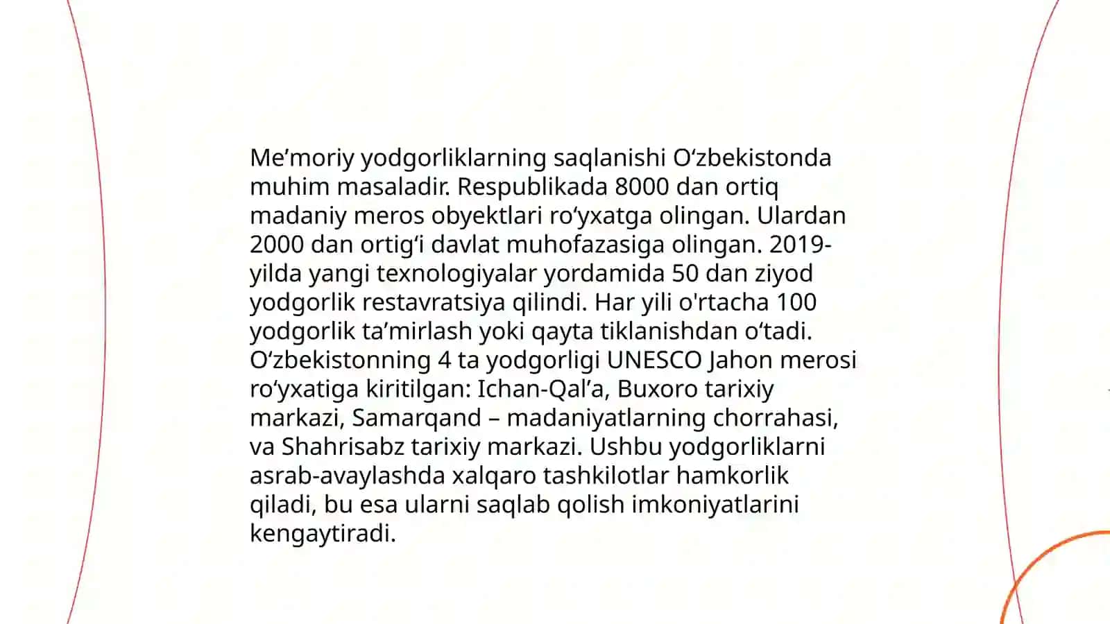 Tarixiy meʼmoriy yodgorliklar va ularning qayta tiklanishi 4