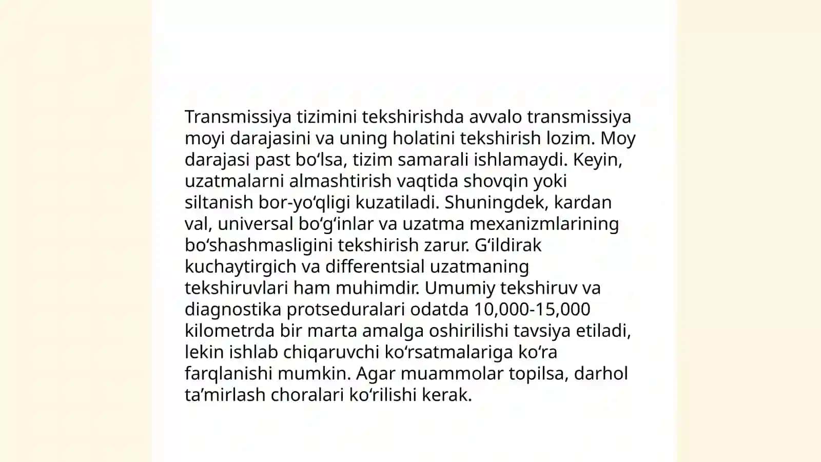 Dvigatelga texnik xizmat koʻrsatish 4