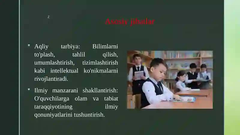 O‘quvchilarning tarbiyada ilmiy dunyoqarashini shakllantirish 4