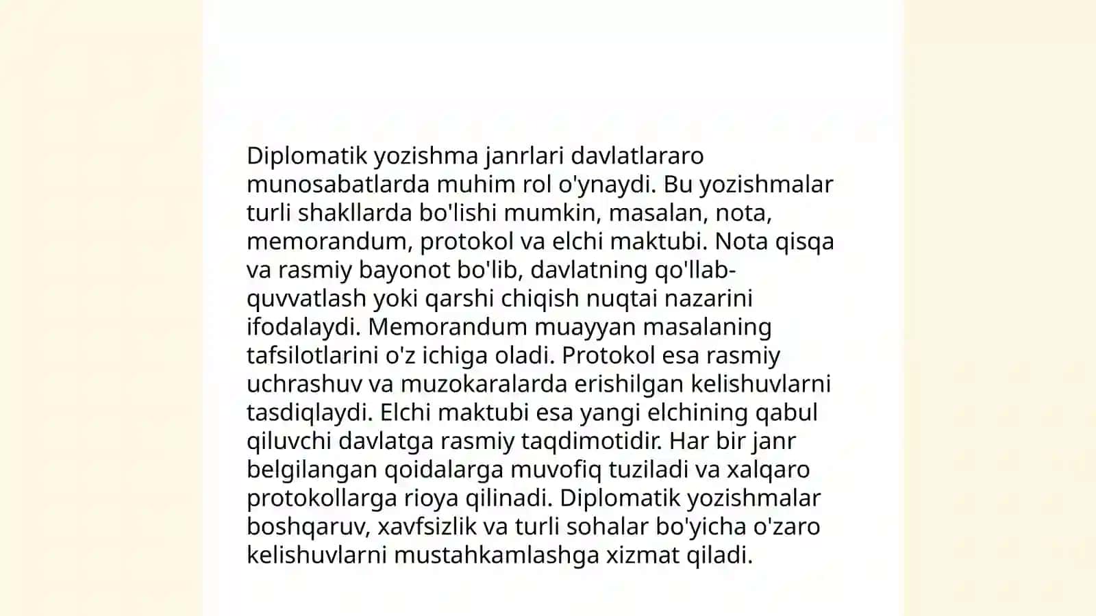 Diplomatik va tijorat yozishmalari mavzusida taqdimot tayyorlash 4