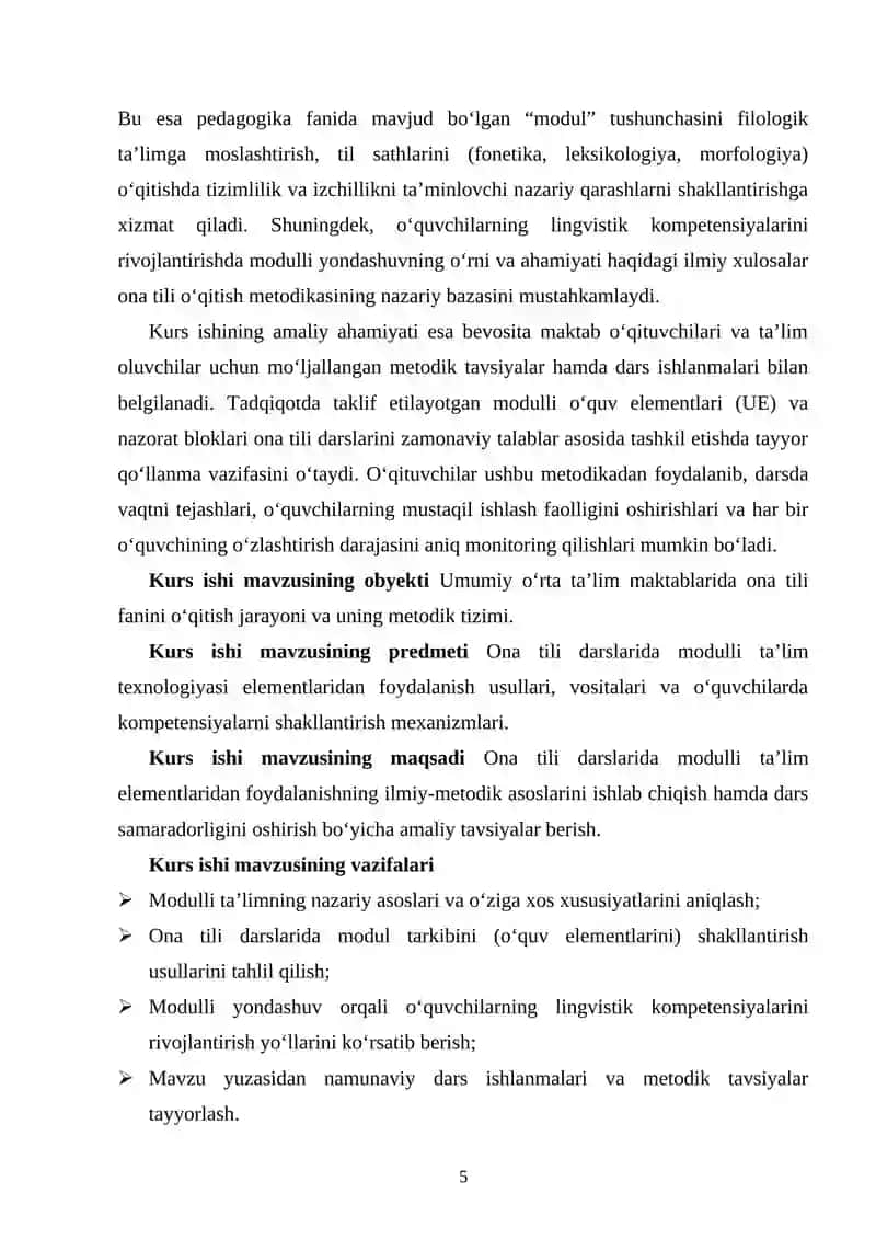 Ona tilini o‘qitishda modulli ta’lim elementlaridan foydalanish 4