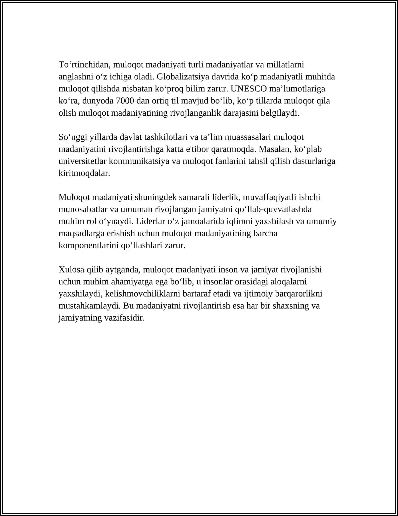 MULOQOTNING KOMMUNIKATIV INTERAKTIV PRESPEKTIV TOMONI HAQIDA KRASVORD 4
