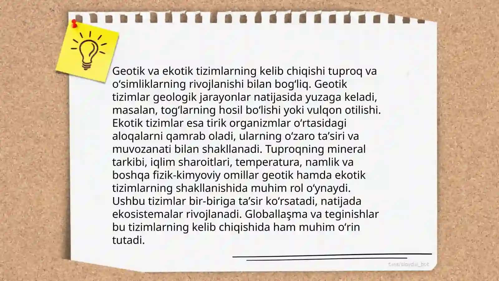 Geotizm va ekotizmlarning xususiyatlarini tahlil qilish 4