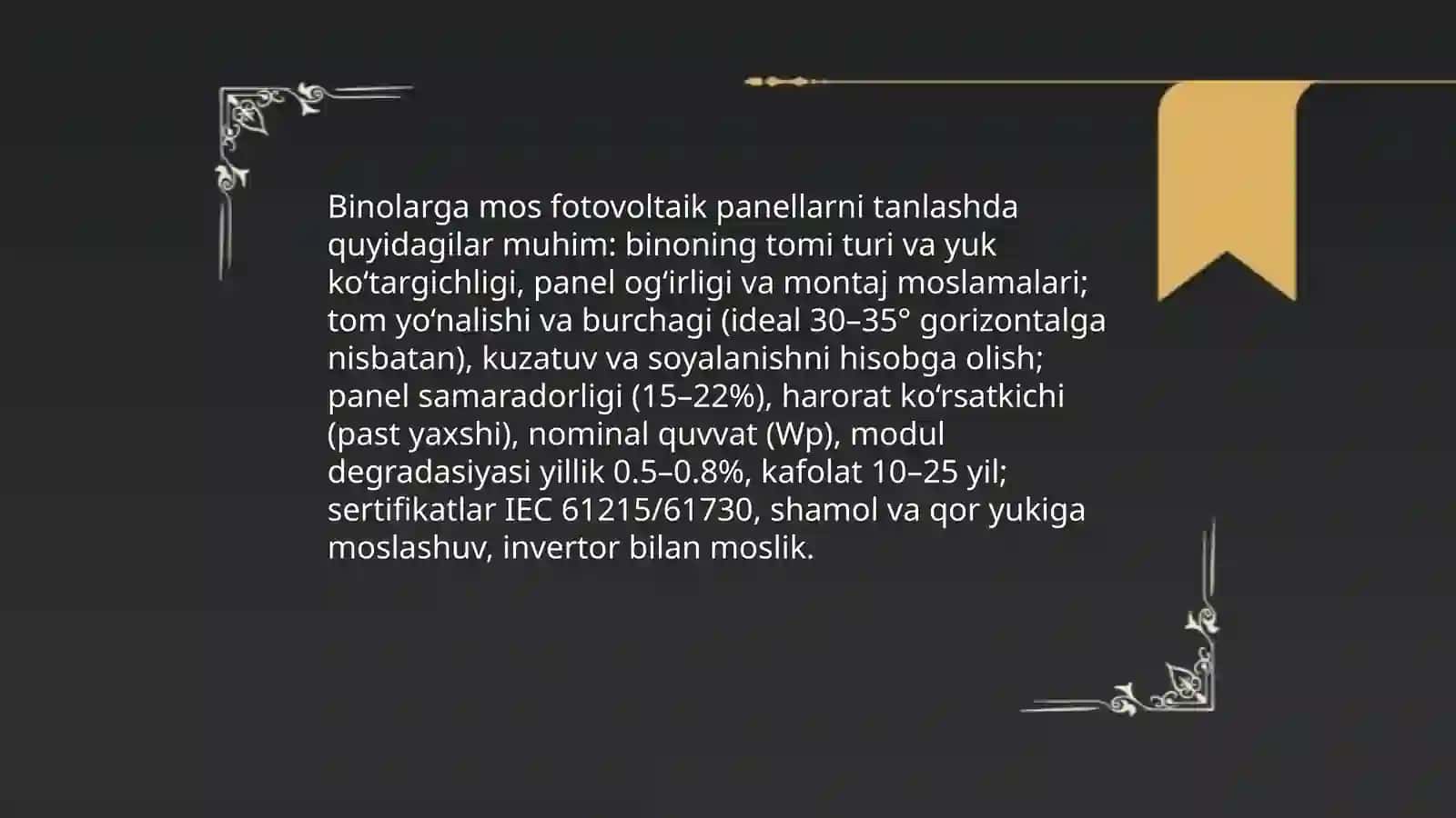 Binolarning quyosh qurilmalari 4