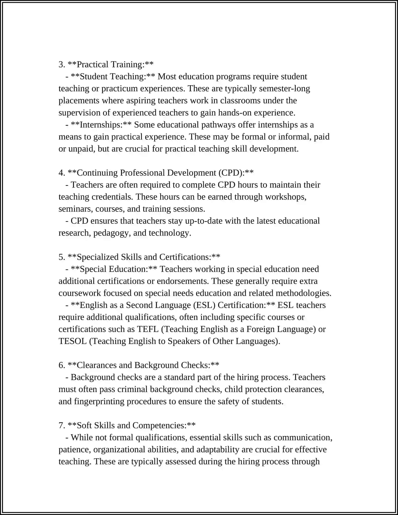 QUALIFICATIONS FOR TEACHING CAREER IN ENGLISH-SPEAKING CONTEXT 4
