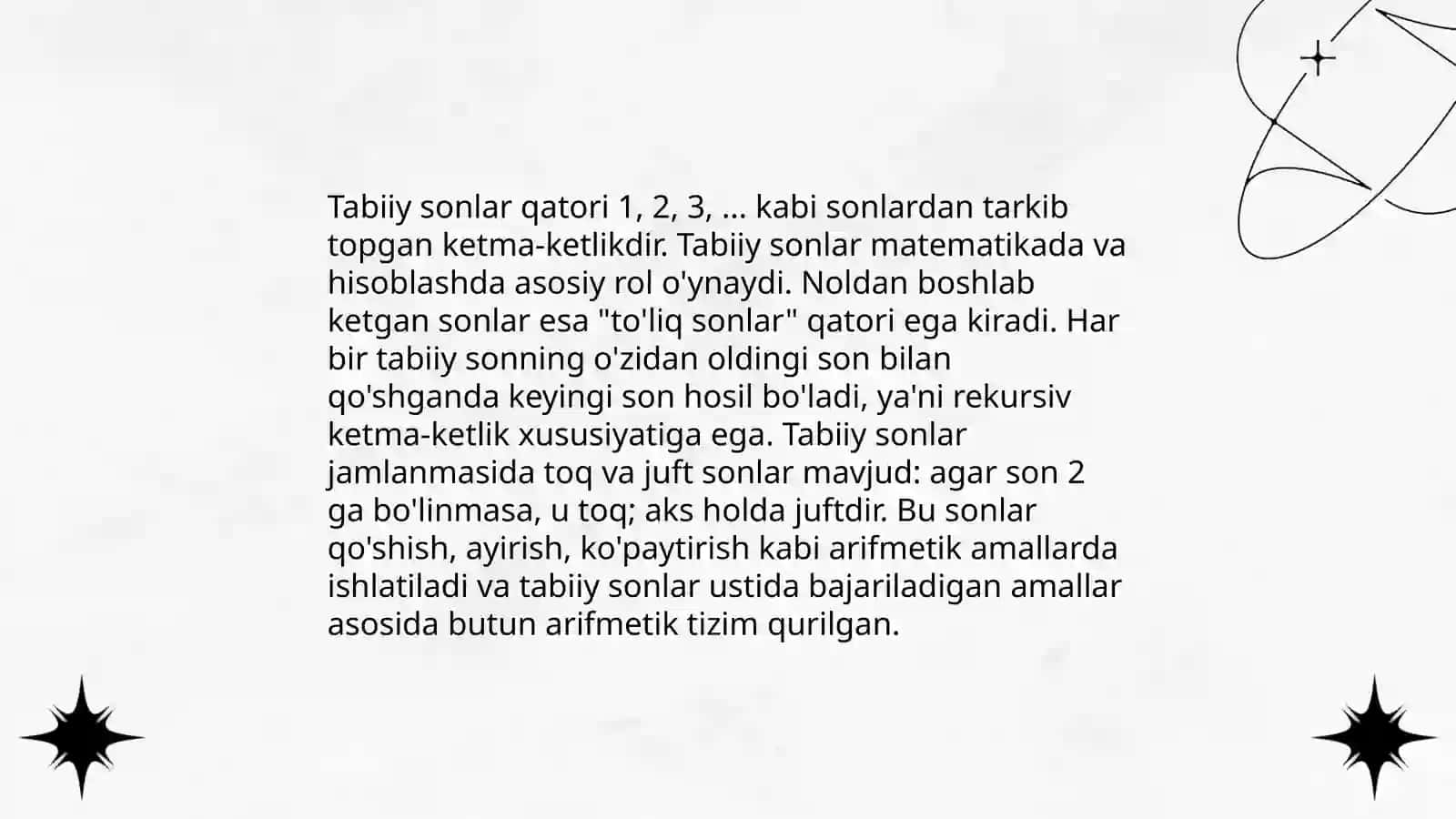 Natural sonlarning ta'rifi 4