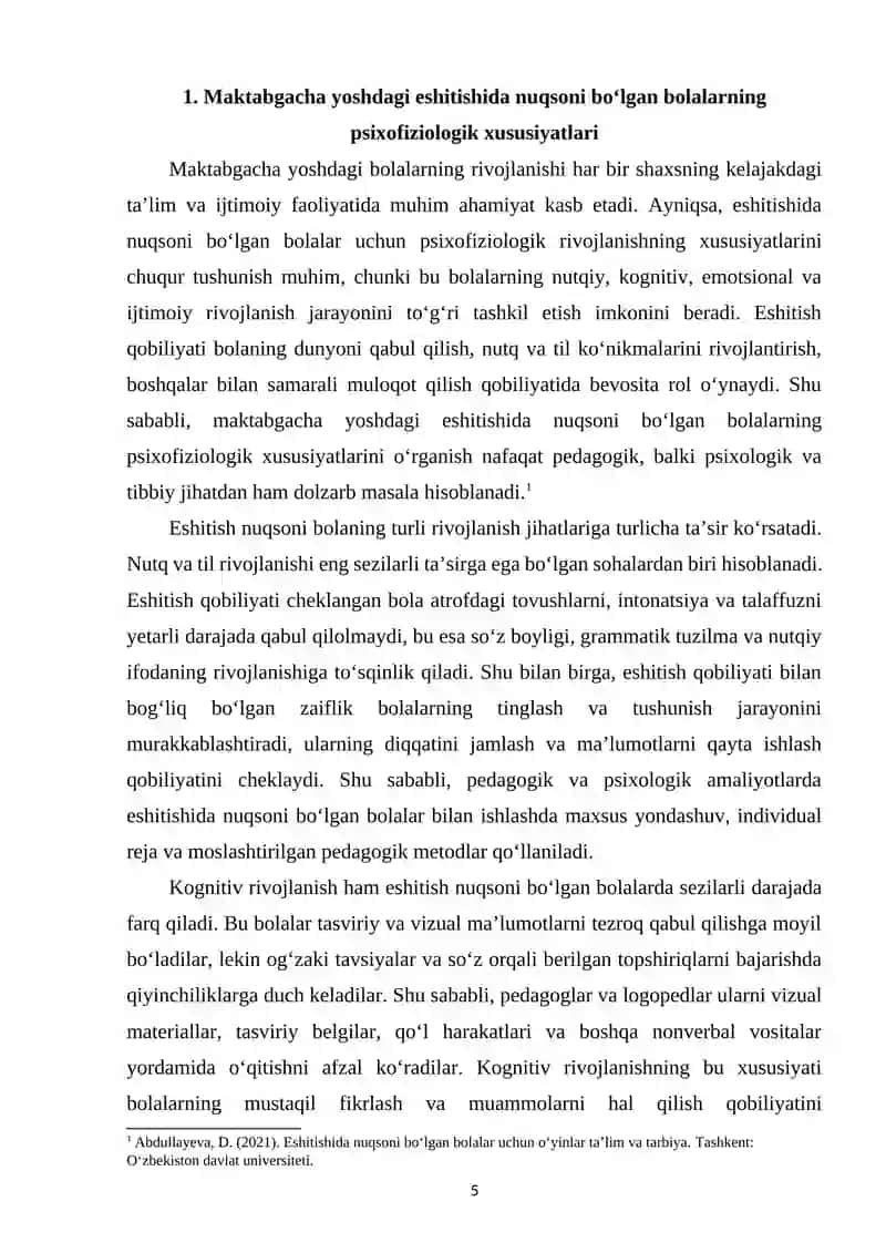 Maktabgacha yoshdagi eshitishida nuqsoni bo‘lgan bolalarni tarbiyalashda oʻyinlardan foydalanish 4