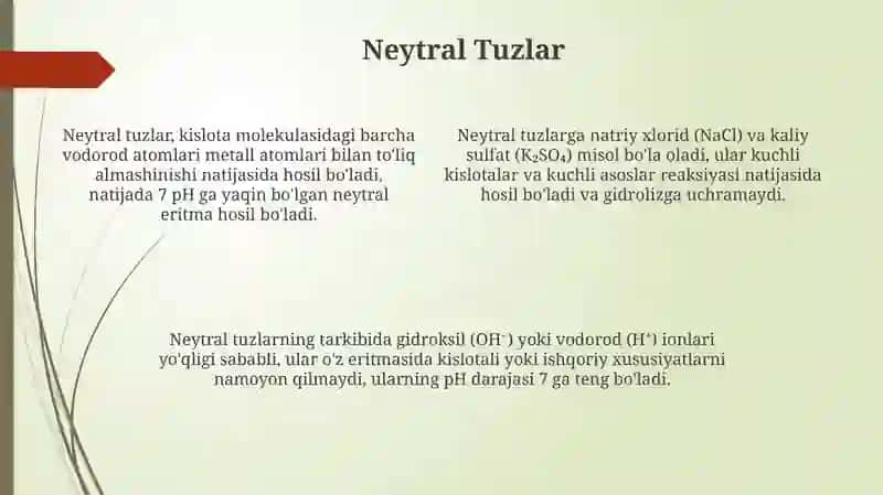 Tuzlar va ularning xossalari 4