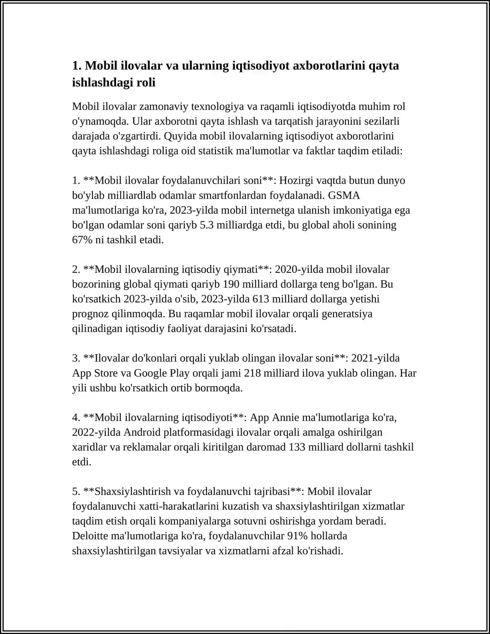 IQTISODIYOT AXBOROTLARNI QAYTA ISHLASH UCHUN MOBIL ILOVALARDAN FOYDALANISH 4