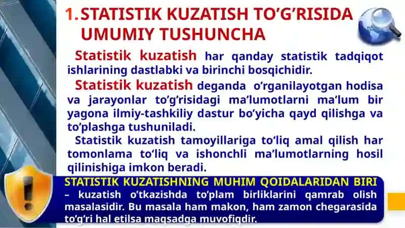 STATISTIK KUZATISH USLUBIYOTI 4