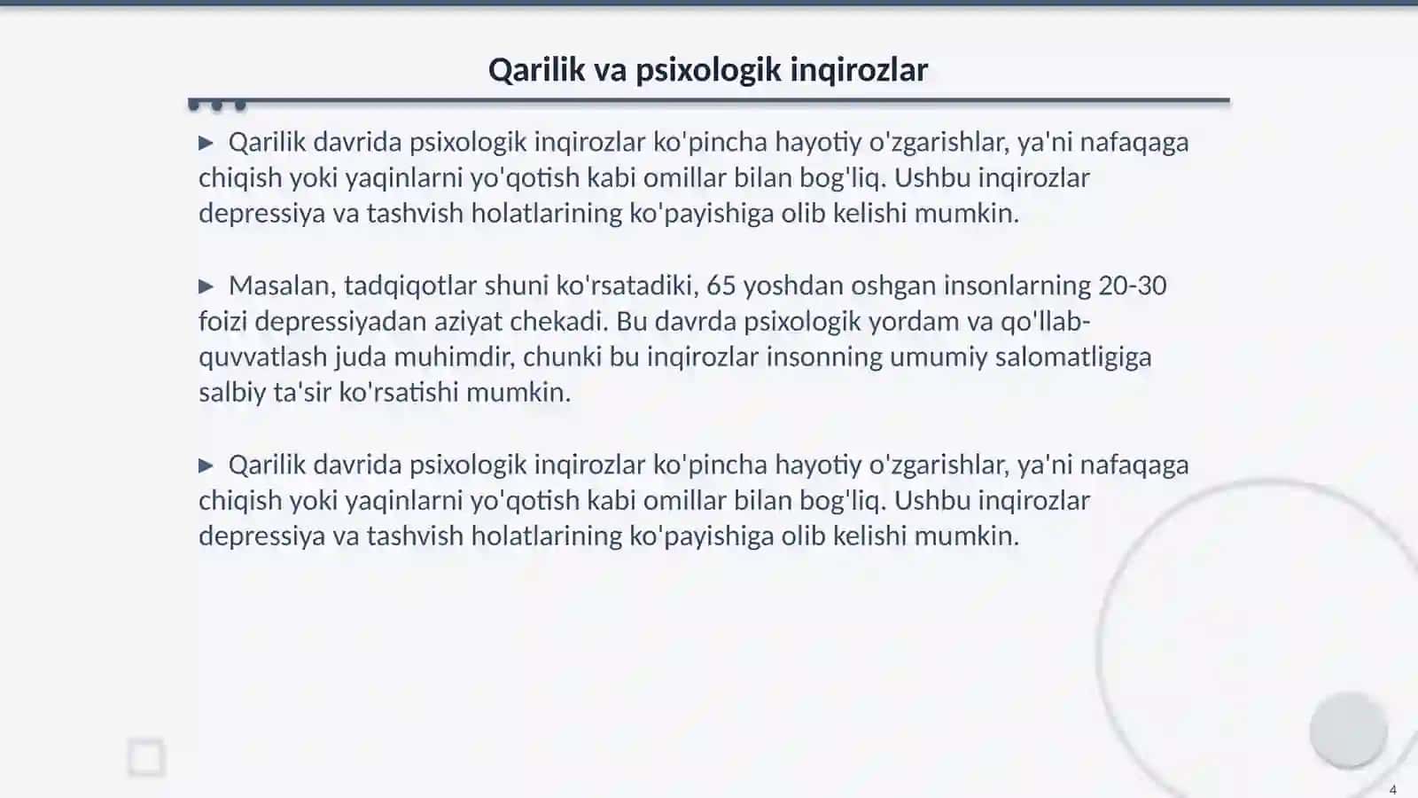 Qarilik davrida bilish jarayonidagi ôzgarishlar 4